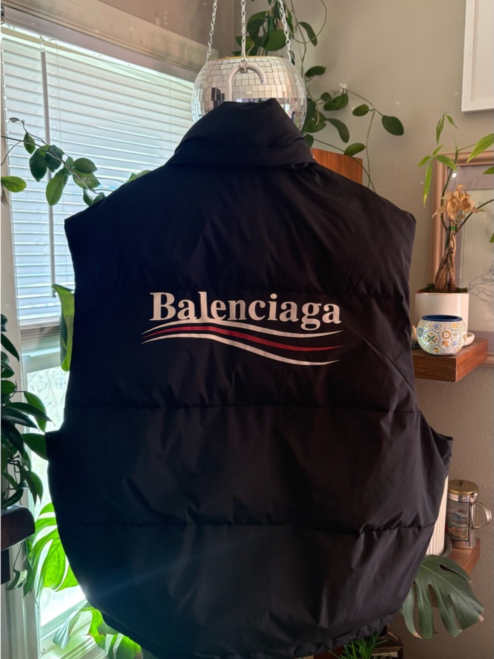 Balenciaga Black Political Campaign Nylon Oversized Puffer Vest